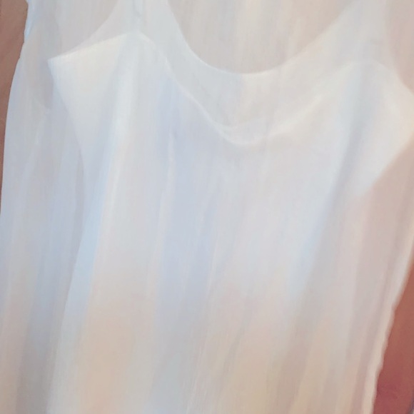 Blouse Liz Claiborne cream chiffon sheer with camisole size 12 chiffon tie - Picture 3 of 5